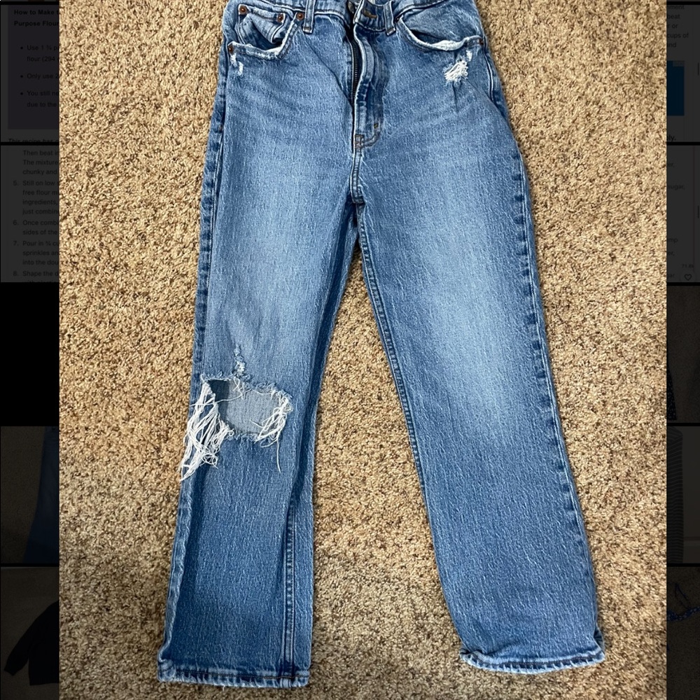 Cropped kick flare jeans